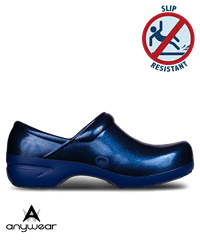 Anywear Navy Pearlized Glitter Angel Women's Lightweight Nursing Shoes
