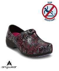 Cherokee Anywear Prismatic Spirals Pink Angel Women's Closed Back Nursing Shoes