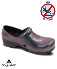 Anywear Iridescent Purple/Black Angel Women's Closed Back Nursing Clogs