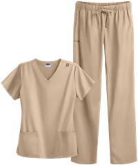 Strictly Scrubs Women's 4-Pocket Value PETITE STRETCH Scrub Set