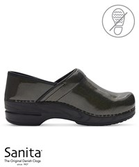 Sanita® Smart Step Sabel Charcoal Women's Patent Leather Nursing Clog
