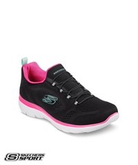 Skechers Summits Perfect Views Black/Hot Pink Women's Slip-On Athletic Nursing Shoes