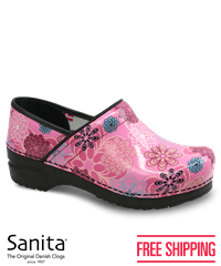 Sanita Tamworth Professional Women's Patent Leather Nursing Clogs