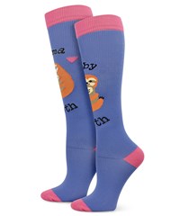Think Medical Mama and Baby Sloth Women's 10-14 mmHg Wide Light Compression Socks