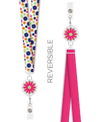 Think Medical Floral Reversible Badge Reel Lanyard