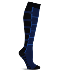 Think Medical Men's Blue/Black Armor Blocks Premium Compression Socks - 10-14 mmHg