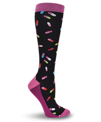 Style # TH94794: Think Medical Pretty Pills Wide Calf Premium Women's 10-14 mmHg Compression Socks 