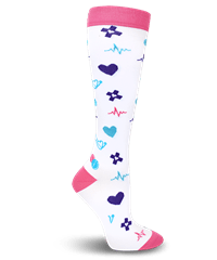 Think Medical Stethoscopes & EKG White Premium Women's 10-14 mmHg Compression Socks