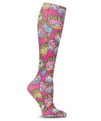 Cherokee Tooniforms Friendship Fries Women's 8-15 mmHg Comfort Support Compression Socks