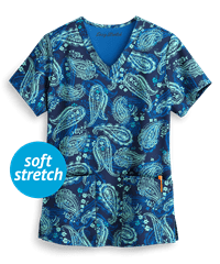 Easy STRETCH by Butter-Soft™ Passion Women's 2-Pocket Print Scrub Top