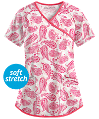 Easy STRETCH by Butter-Soft™ Passion Paisley Women's 4-Pocket Print Scrub Top