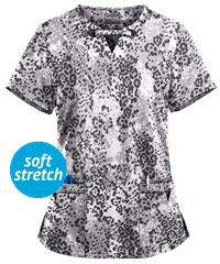 UA Butter-Soft STRETCH Wildcat White Printed Women's 4-Pocket V-Neck Scrub Top