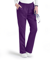 Style # UA323C: EGGPLButter-Soft Core by UA™ Women's 2-Pocket Full Elastic Waist Scrub Pants