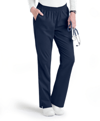Style # UA323C: NAVYButter-Soft Core by UA™ Women's 2-Pocket Full Elastic Waist Scrub Pants