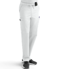 Style # UA44C: WHITEButter-Soft Core by UA™ Men's 7-Pocket Zip Front Cargo Scrub Pants