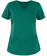 Style # UA638C: HUNTEButter-Soft Core by UA™ Women's 5-Pocket Rounded V-Neck Scrub Top