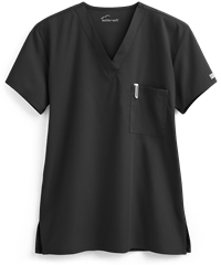 Style # UA71C: BLACKButter-Soft Core by UA™ Unisex 1-Pocket Scrub Top