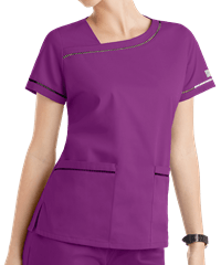 Style # UA773C: BEBLAButter-Soft Core by UA™ Women's 2-Pocket Ladder Lace Scrub Top