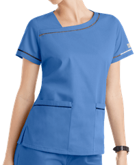 Style # UA773C: CNAVYButter-Soft Core by UA™ Women's 2-Pocket Ladder Lace Scrub Top