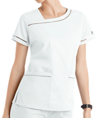Style # UA773C: WHWHButter-Soft Core by UA™ Women's 2-Pocket Ladder Lace Scrub Top