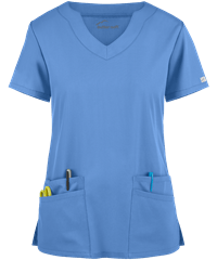 Style # UAS194C: CEILButter-Soft Core by UA™ Women's 4-Pocket Scallop Neck Scrub Top