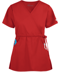Style # UAS28C: REDButter-Soft Core by UA™ Women's 2-Pocket Solid Mock Wrap with Side Tie Scrub Top