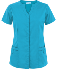 Butter-Soft Scrubs by UA™ Women's "Y" neck snap front placket Scrub top