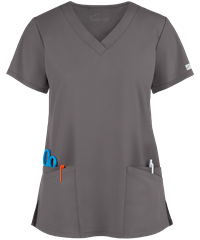 Style # UAS697C: GRSTOButter-Soft Core by UA™ Women's 4-Pocket Rounded V-Neck Scrub Top