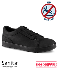 Sanita Umami-02 Black Unisex Lace Up Nursing Shoes