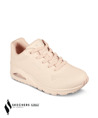 Skechers Street Uno Frosty Kicks Light Pink Durabuck Women's Lace-Up Athletic Shoes