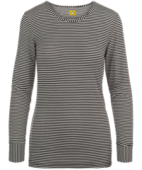 WonderWink Black/White Women's Long Sleeve Striped Scrub Tee 