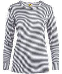 WonderWink Pewter/White Women's Long Sleeve Striped Scrub Tee