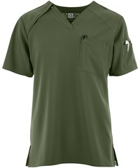 WonderWink Renew Men's 2-Pocket STRETCH EZ Zip Scrub Top