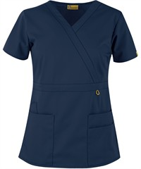 Style # W6056: NAVYWonderWink ORIGINS Golf Women's 4-Pocket Mock Wrap Scrub Top