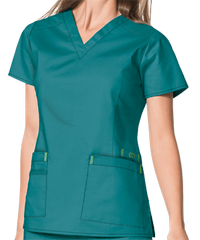 WonderWink WonderFLEX Verity Women's 4-Pocket STRETCH Cotton Rich V-Neck Scrub Top