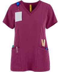 Style # W6129: WINEWonderWink Aero Women's 4-Pocket Flex Back V-Neck Scrub Top