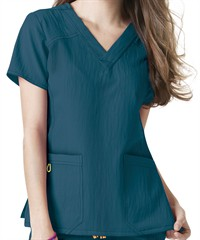 WonderWink Four-STRETCH Sporty Women's 3-Pocket V-Neck Scrub Top 