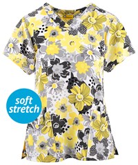 WonderWink Sun Kissed Women's 2-Pocket V-Neck Print Scrub Top