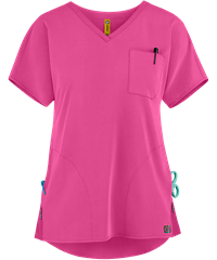 Style # W6329: FUCHSWonderWink Aero Women's 3-Pocket Dolman Sleeve V-Neck Scrub Top