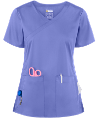 WonderWink PRO Women's 4-Pocket Mock Wrap Scrub Top