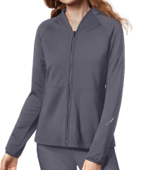 WonderWink Women's 4-Pocket Reverse Fleece Warm-up Scrub Jacket