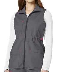 WonderWink WonderFLEX Essential Women's 8-Pocket Utility Zip Front Scrub Vest