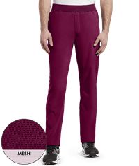 White Cross Fit Men's 6-Pocket Mid-Rise Straight Leg Yoga STRETCH Scrub Pants