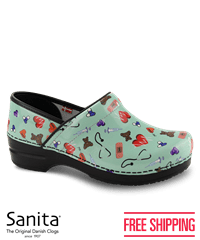 Sanita Weare Smart Step Women's Patent Leather Nursing Clogs