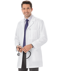 White Swan Meta Men's 4-Pocket Mid-Length Scrub Lab Coat