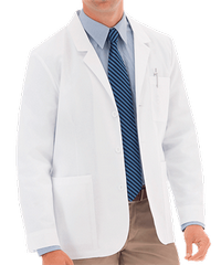 White Swan Meta Men's 7-Pocket Consultation Scrub Lab Coat