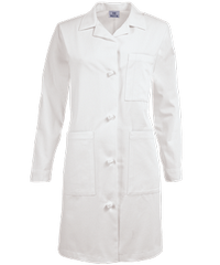 White Swan Meta Women's 3-Pocket Knot Button Twill Scrub Lab Coat