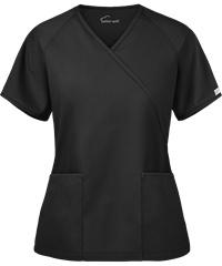 Style # WTS668C: BLACKButter-Soft Core by UA™ Women's 2-Pocket Solid Mock Wrap Scrub Top