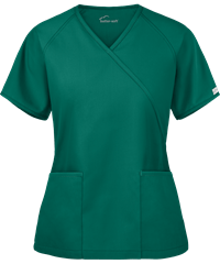Style # WTS668C: HUNTEButter-Soft Core by UA™ Women's 2-Pocket Solid Mock Wrap Scrub Top