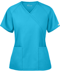 Style # WTS668C: TURQUButter-Soft Core by UA™ Women's 2-Pocket Solid Mock Wrap Scrub Top
